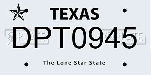 DPT0945 Texas License Plate