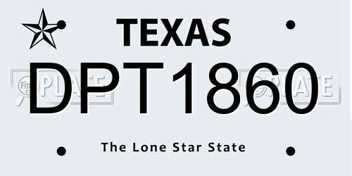 DPT1860 Texas License Plate