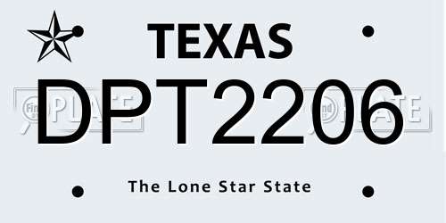 DPT2206 Texas License Plate
