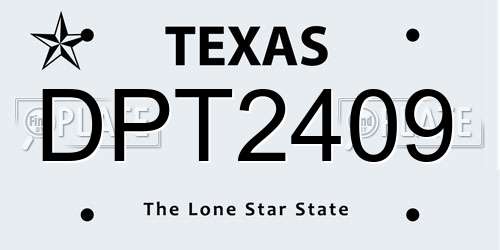 DPT2409 Texas License Plate