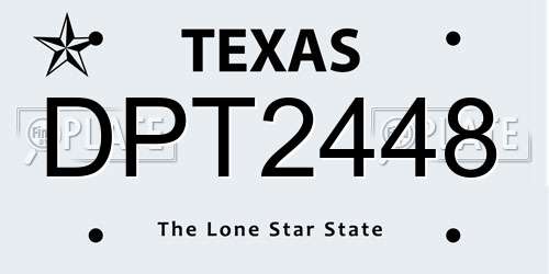 DPT2448 Texas License Plate