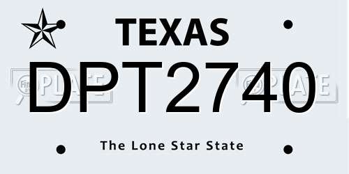 DPT2740 Texas License Plate