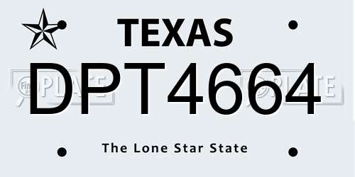 DPT4664 Texas License Plate