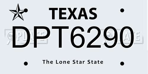 DPT6290 Texas License Plate