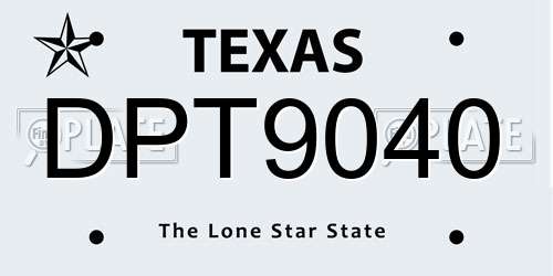 DPT9040 Texas License Plate