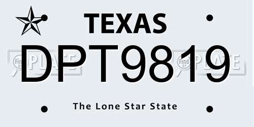 DPT9819 Texas License Plate