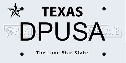 DPUSA Texas License Plate