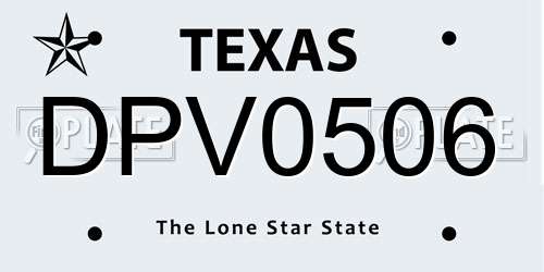 DPV0506 Texas License Plate