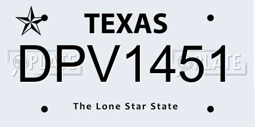 DPV1451 Texas License Plate