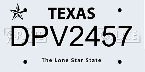 DPV2457 Texas License Plate