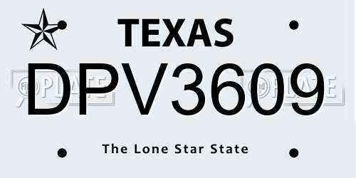 DPV3609 Texas License Plate