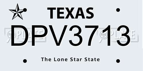 DPV3713 Texas License Plate