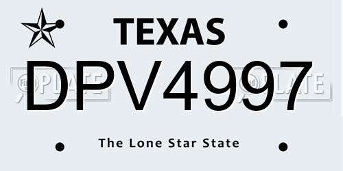 DPV4997 Texas License Plate