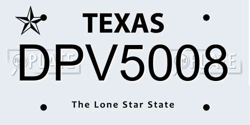 DPV5008 Texas License Plate