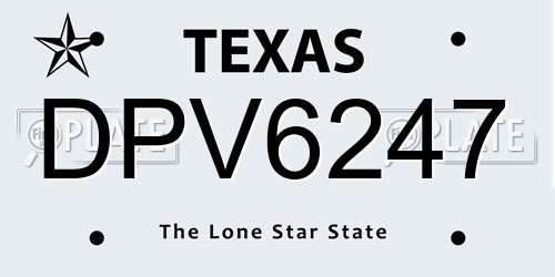 DPV6247 Texas License Plate