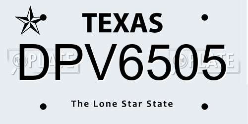 DPV6505 Texas License Plate