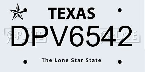DPV6542 Texas License Plate