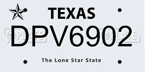DPV6902 Texas License Plate