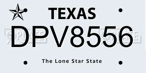 DPV8556 Texas License Plate