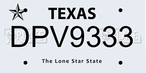 DPV9333 Texas License Plate