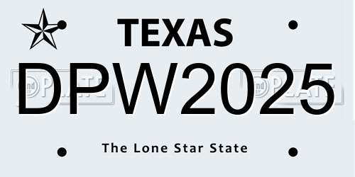 DPW2025 Texas License Plate