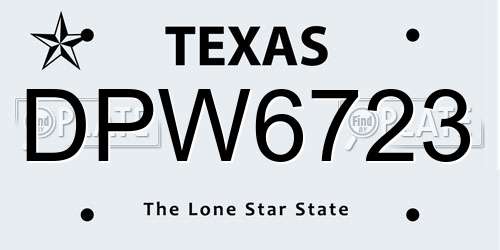 DPW6723 Texas License Plate