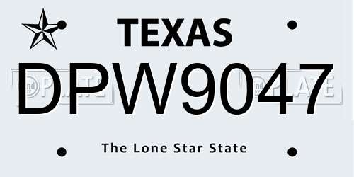 DPW9047 Texas License Plate