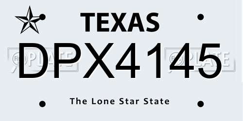 DPX4145 Texas License Plate