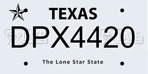 DPX4420 Texas License Plate