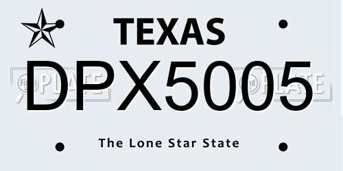 DPX5005 Texas License Plate