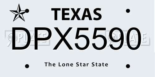 DPX5590 Texas License Plate