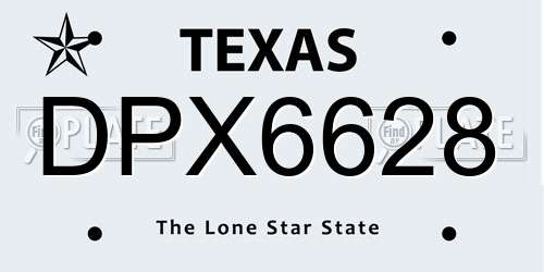 DPX6628 Texas License Plate