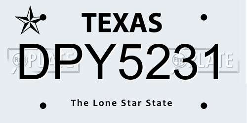 DPY5231 Texas License Plate