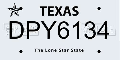 DPY6134 Texas License Plate