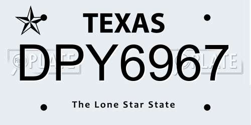 DPY6967 Texas License Plate