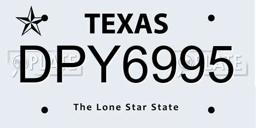 DPY6995 Texas License Plate