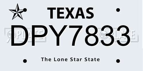 DPY7833 Texas License Plate