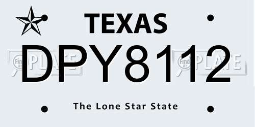 DPY8112 Texas License Plate