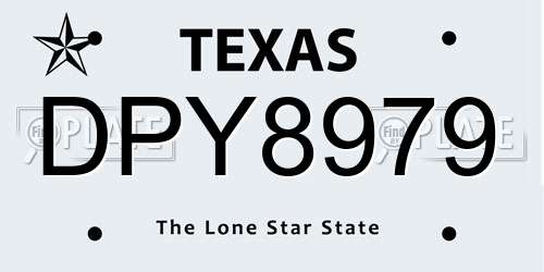DPY8979 Texas License Plate