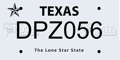 DPZ056 Texas License Plate