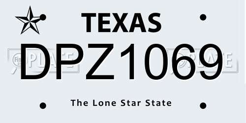 DPZ1069 Texas License Plate