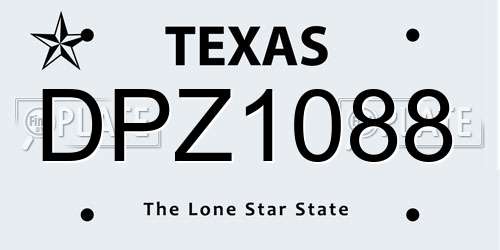 DPZ1088 Texas License Plate