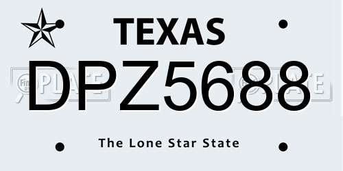 DPZ5688 Texas License Plate