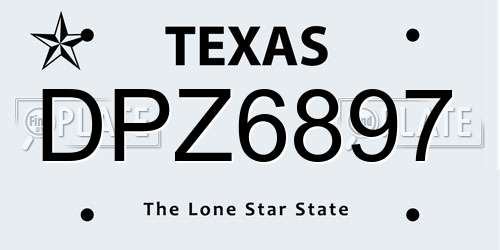 DPZ6897 Texas License Plate
