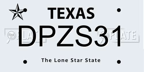 DPZS31 Texas License Plate