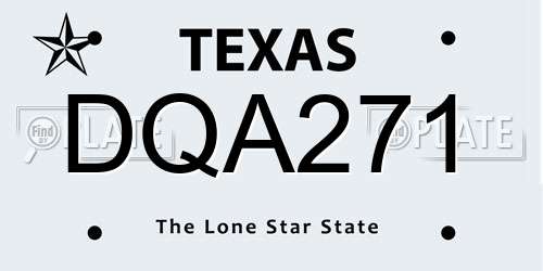 DQA271 Texas License Plate