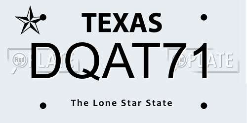 DQAT71 Texas License Plate