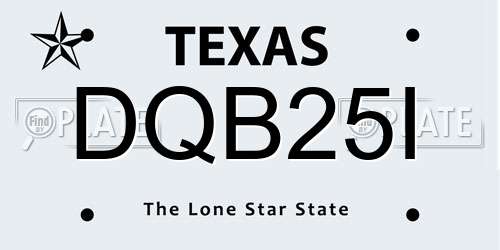 DQB25I Texas License Plate