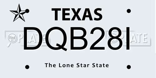 DQB28I Texas License Plate