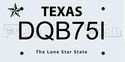 DQB75I Texas License Plate